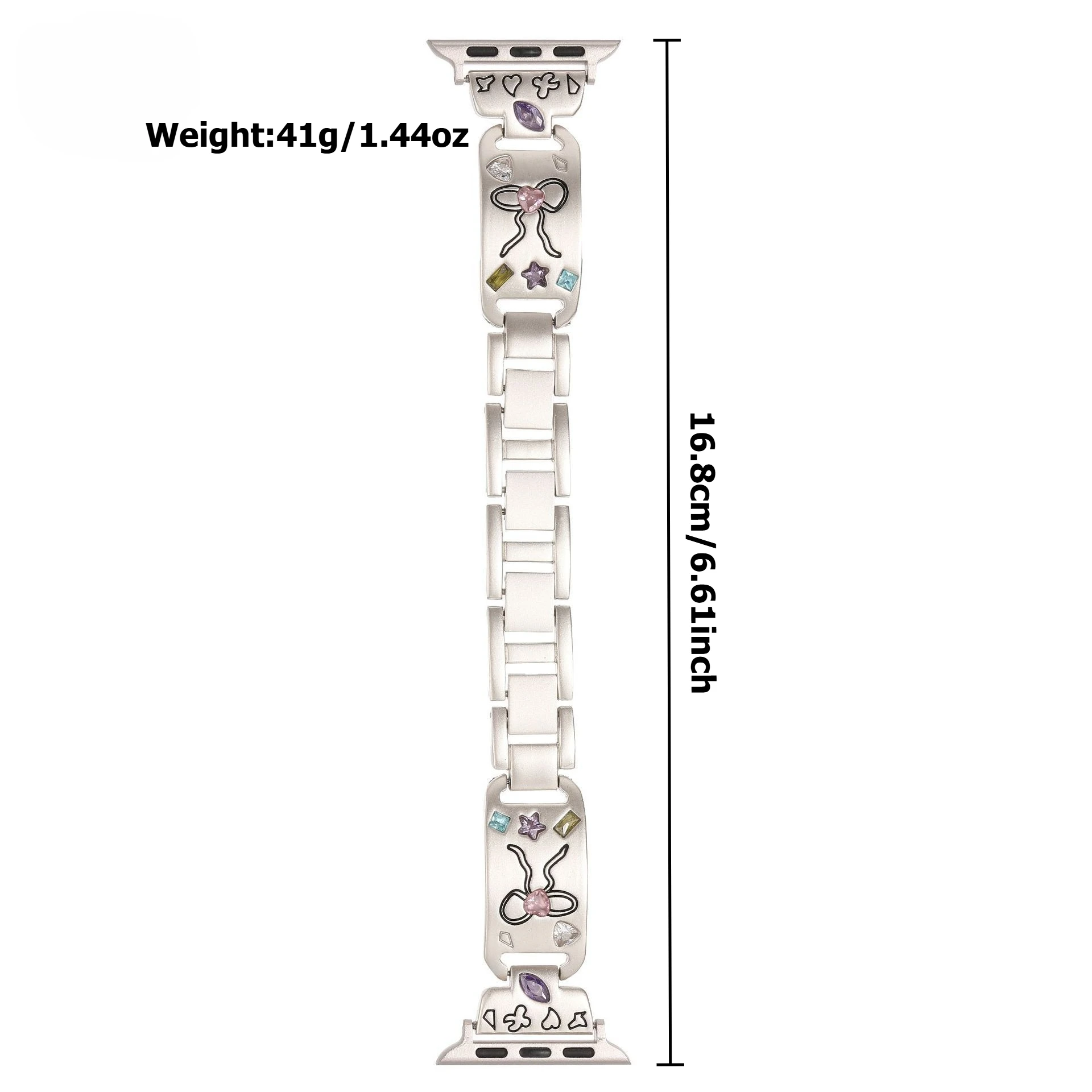 Creative Painted Bow Watch Strap for Women, Compatible with iWatch 1-11/ SE/ Ultra, 38-49mm, Adjustable (Watch Not Included)