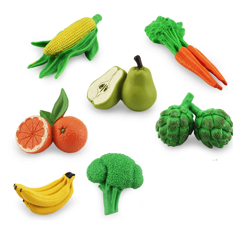 Montessori Simulatie Dieren In Het Wild Groenten Wortel Fruit Maïs Appel Boerderij Model Actiefiguren Educatief Speelgoed Voor Kinderen Geschenken