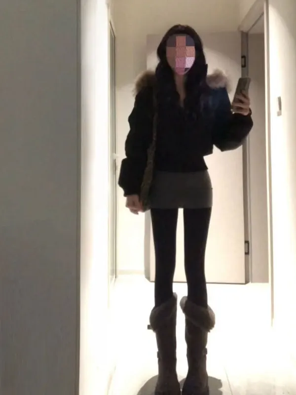 

Korean Sle ort Hooded Cotton Jaet Faionable Spring Outerwear Commute Friendly Zipper Closure Knitted Fabric Women's Coat