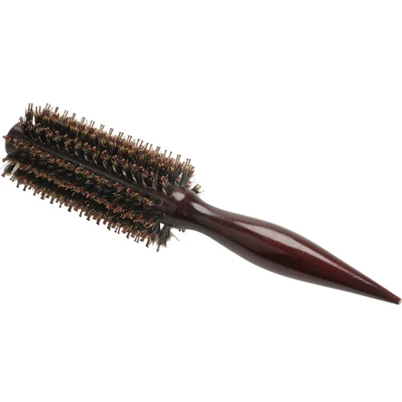 Portable Women Hair Brush Comb Round Anti-static Curly Brush Natural Bristle Wood Handle Hair Styling Comb Hairdress Tools