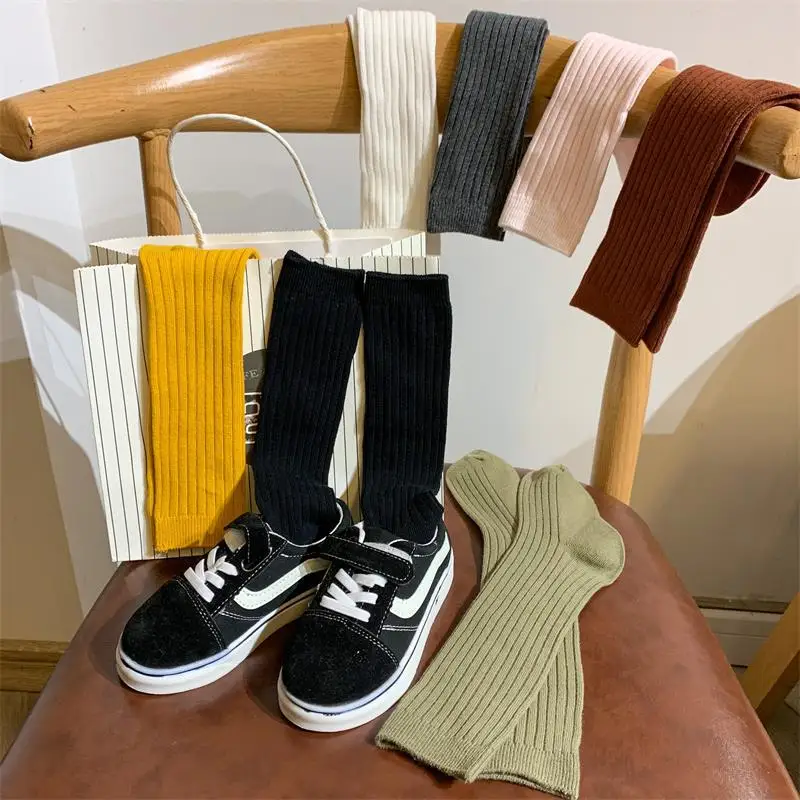 Baby lange Socken über dem Knie kleine Mädchen feste Baumwoll socken Frühling Herbst lange Crew Socken