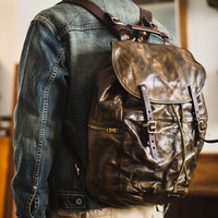 Organizers designers handmade genuine leather men's women's large-capacity backpacks outdoor travel cow leather vintage bagpack