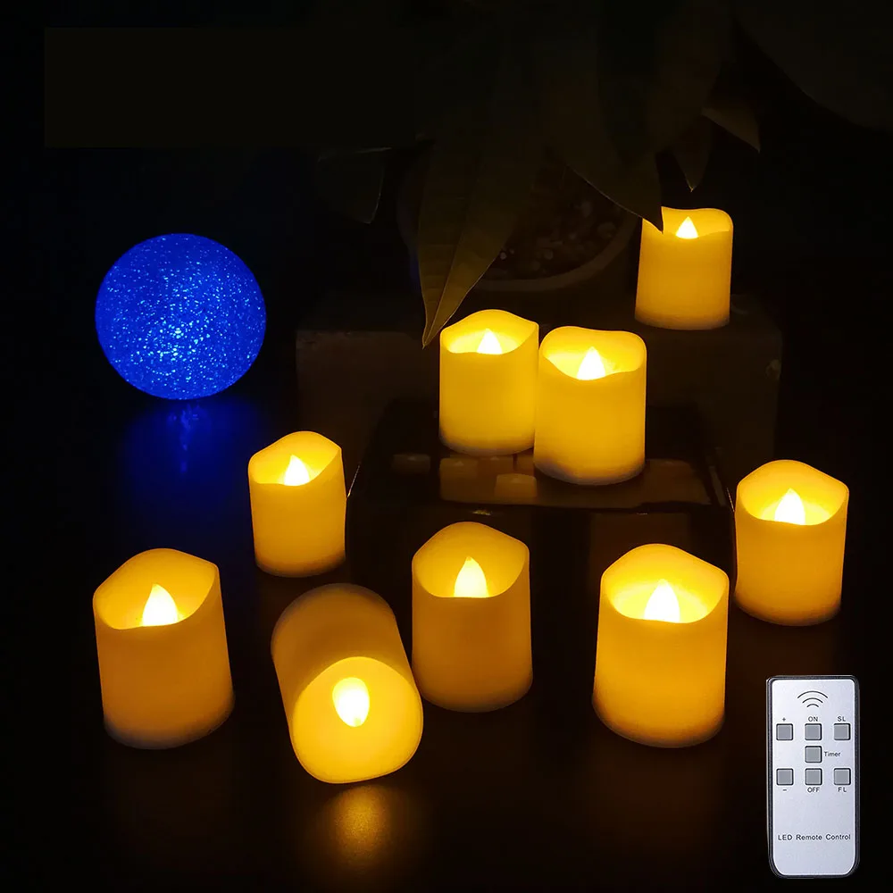 Christmas Decorations LED Tea Lights Rechargeable Candles Flameless Flickering Tealights Halloween New Year Romantic Lighting