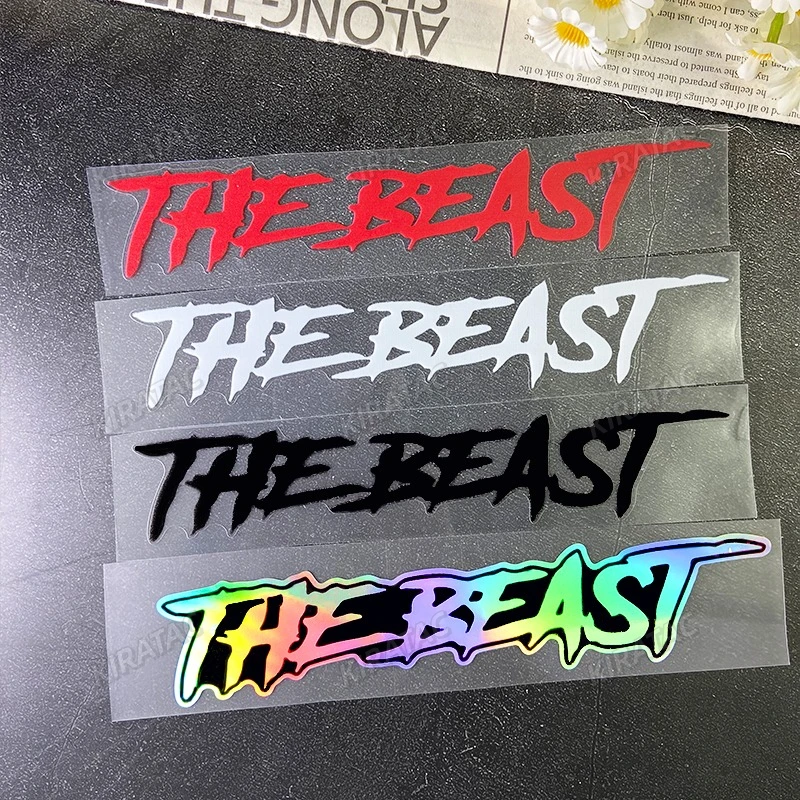 THE BEAST Motorrad-Helm-Aufkleber, wasserfest, für Motorrad, Kraftstofftank, Kotflügel, Frontverkleidung, Elektroroller, Vinyl-Aufkleber