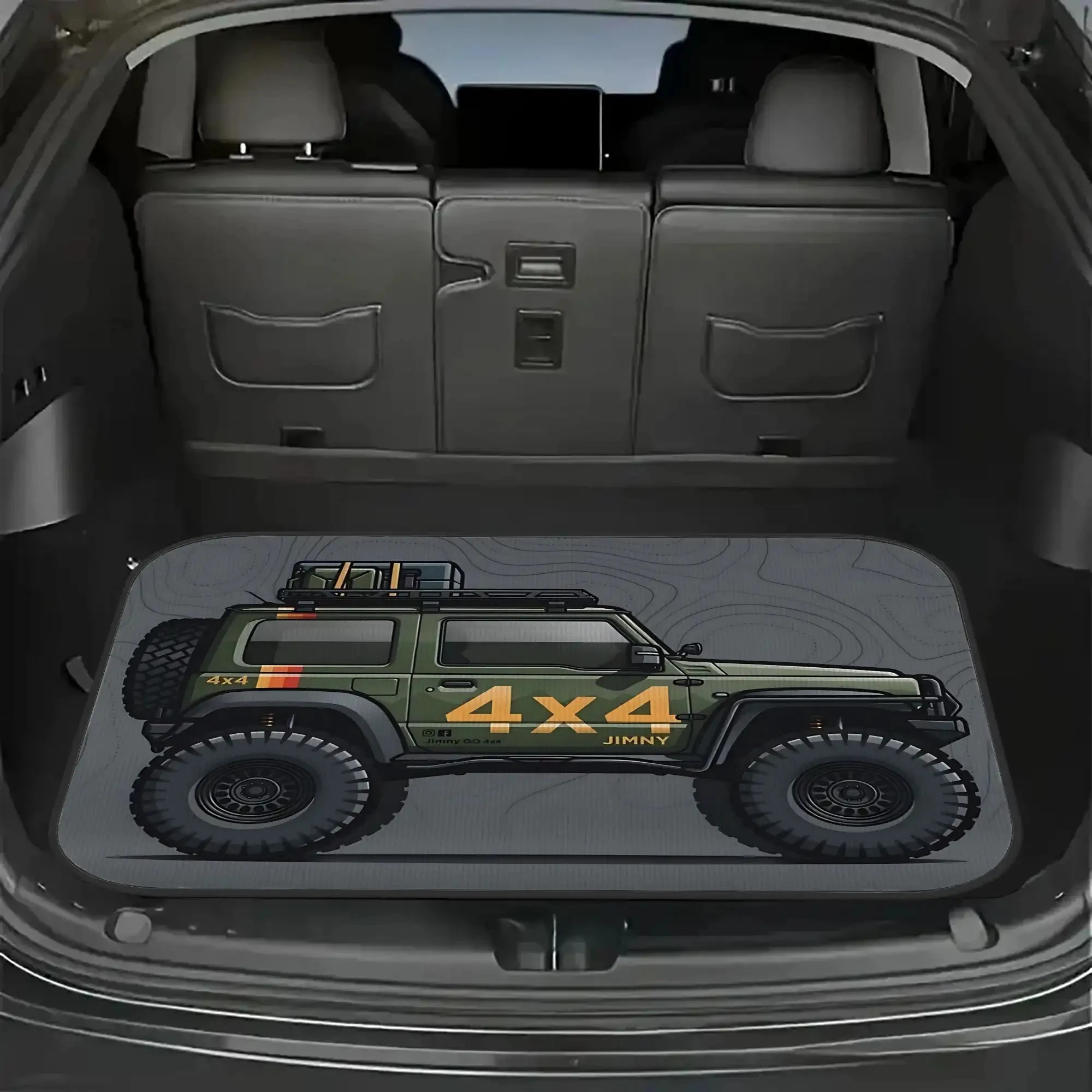VIKAMA Off-Road Trunk Mat, 4x4 Cargo Liner, Dirt-Resistant Boot Protector, Universal Fit Car Accessories, Non-Slip & Durable