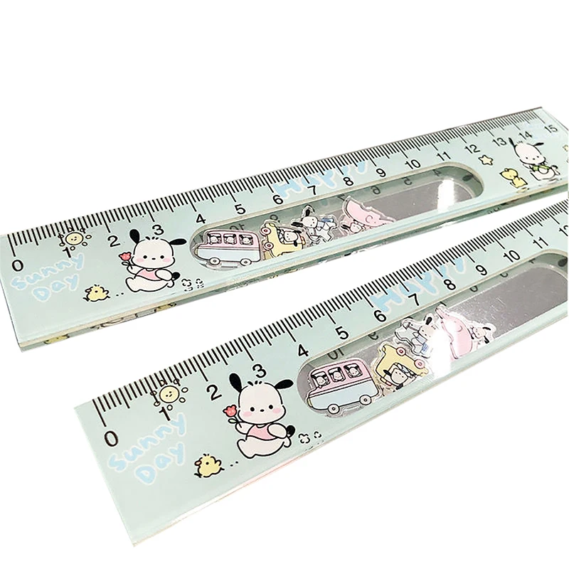 1Pc Anime Sanrio Figure Cartoon Ruler Hello Kitty Melody Kuromi Rocker Ruler Kawaii Students Children School Supplies Gift Toy