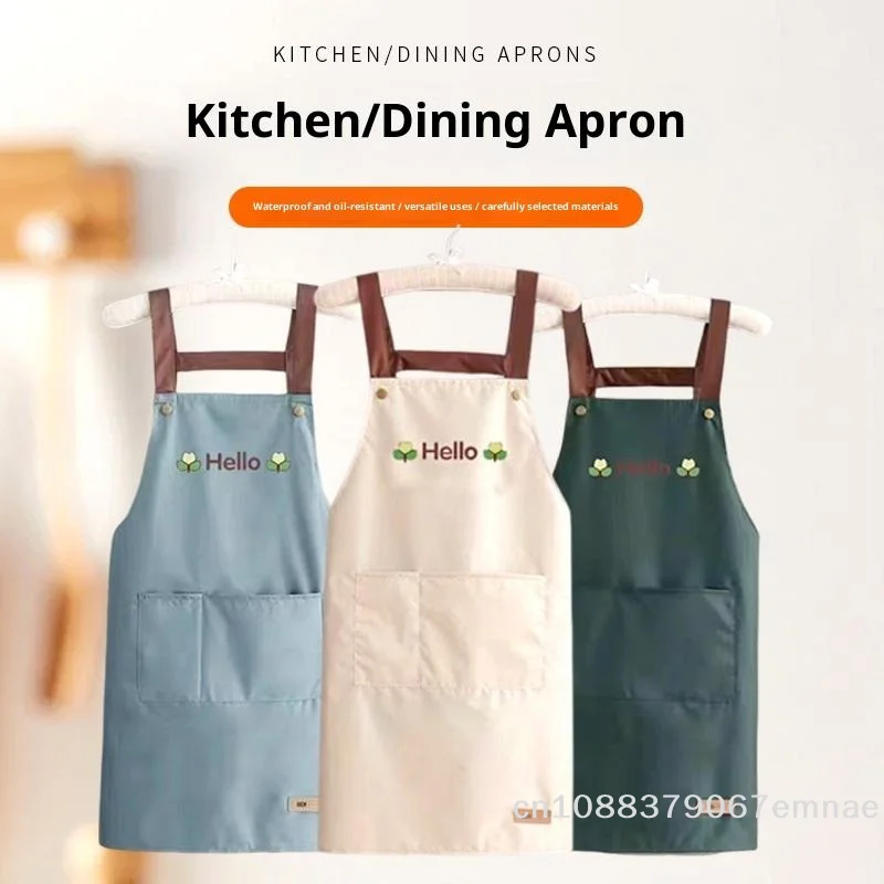 

Waterproof Oil-Proof Kitchen Apron with Convenient Pocket for Chef Men Women Barista Manicurist Work Aprons Waiter Uniform