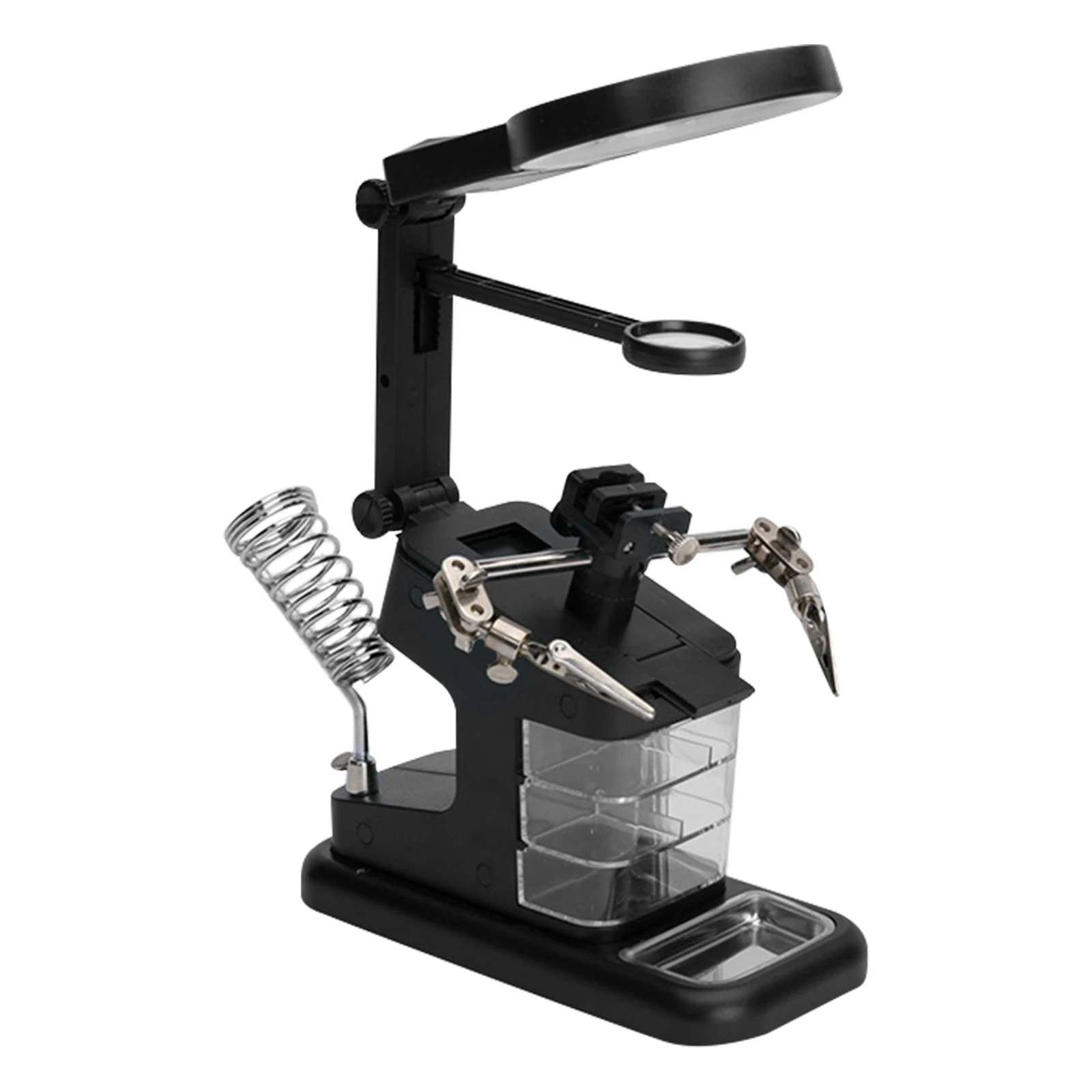 

USB Welding Clamp 10LED Lighted Magnifier Adjustable Helping Hands Tool Metal Desk Soldering Station Electronics Repair Teaching