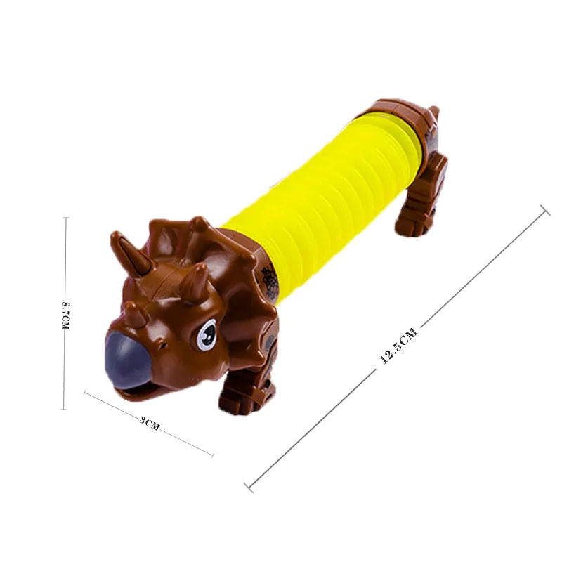 Anti-stress Fidget Toys Pop Tube Silicone Triceratops Dinosaur Push It Bubble Balls Decompression Pipe Vent for Kids Adults Gift