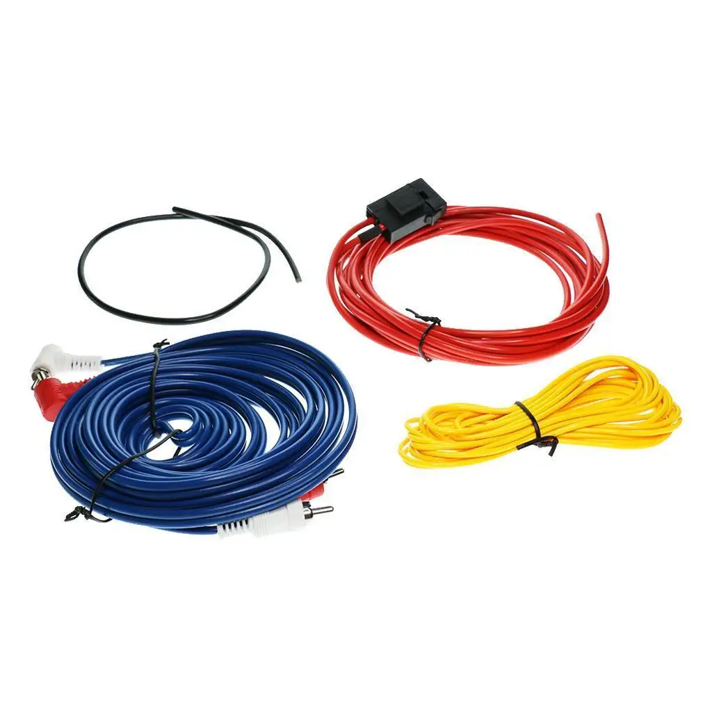 Car Audio Subwoofer Amplifier Cable Kit Metal Plastic Wiring Set for Vehicle Sound System Lower Noise Distortion