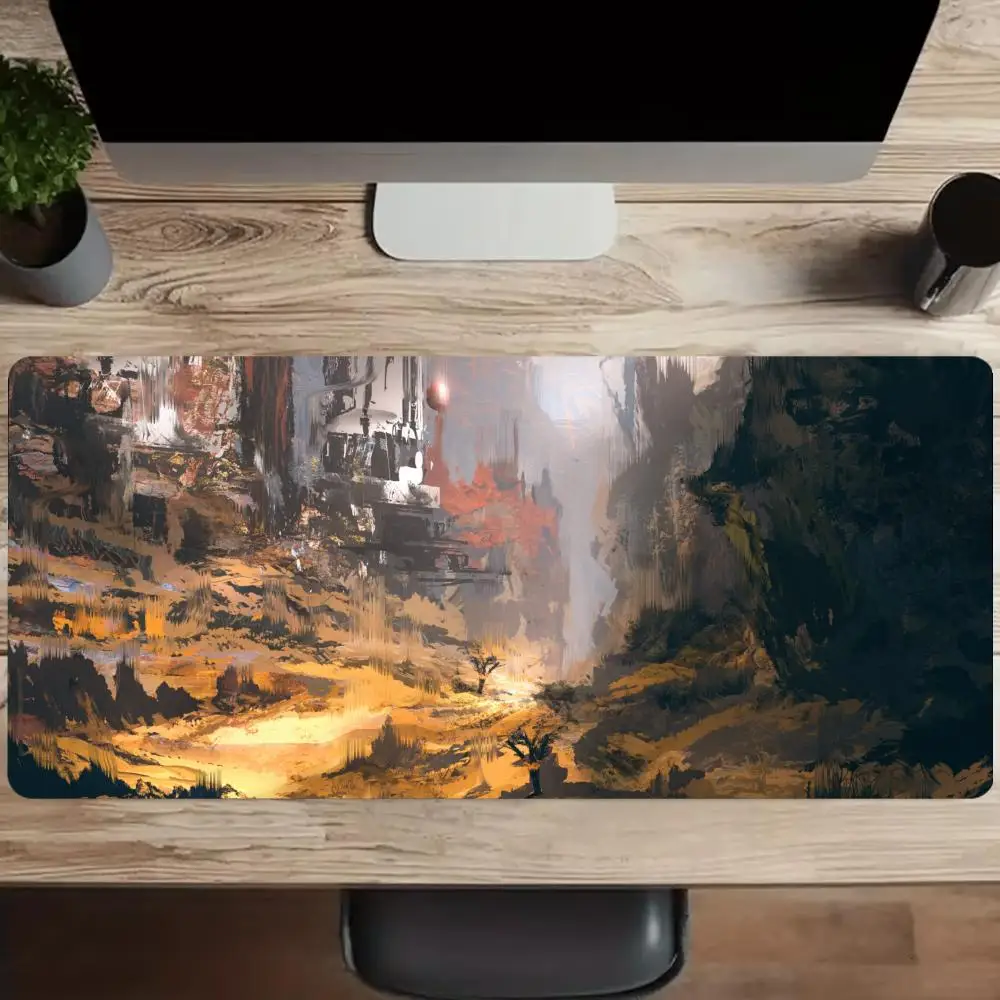 Fantasy City Child Lake Landscape Speed Mouse Pads Gaming Mats Desk Accessories Playmat Mouse Mat