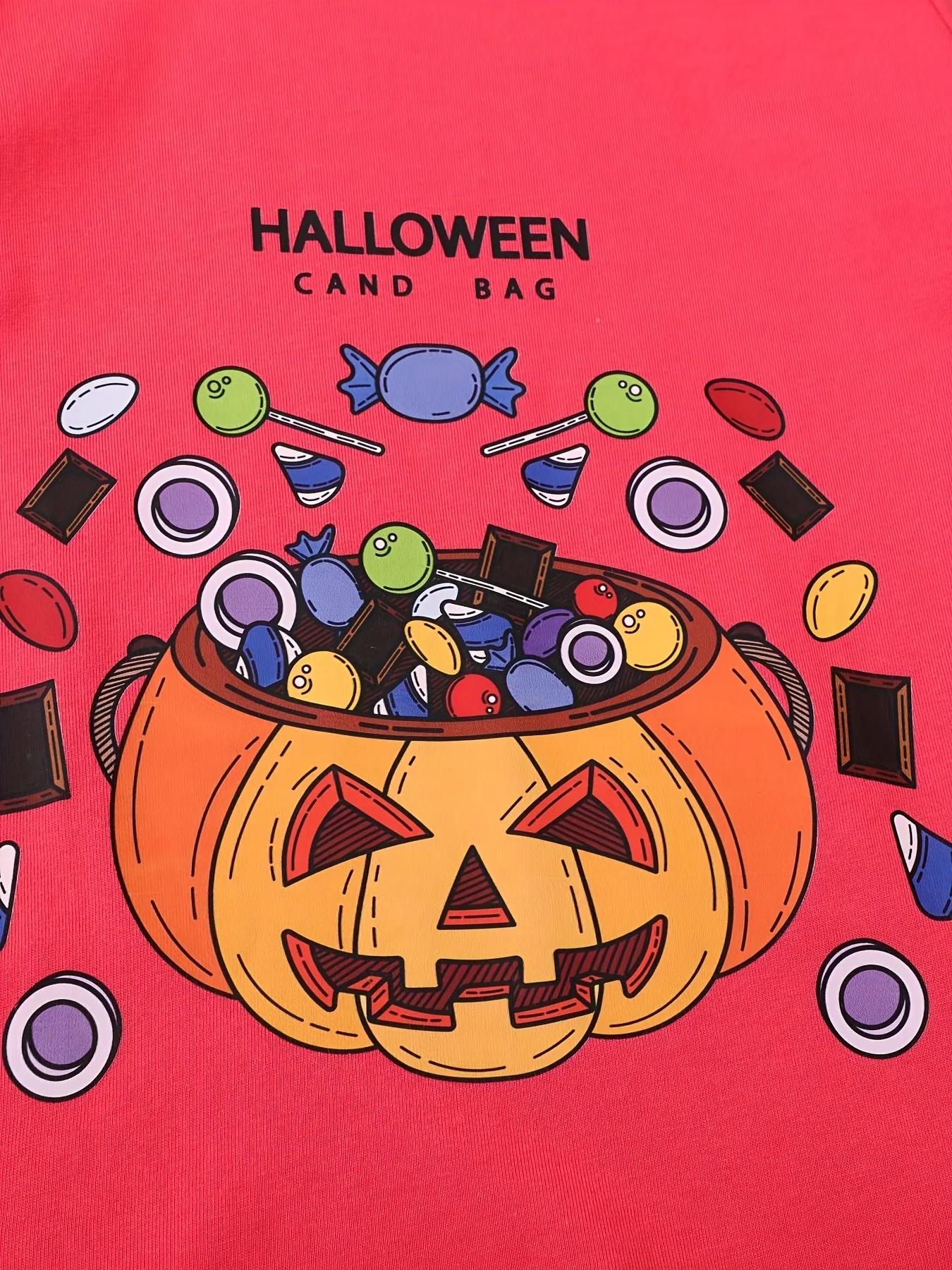 تي شيرت قطني بأكمام طويلة للفتيات مكون من 3 قطع، رقبة دائرية مع مطبوعات على شكل قطة/يقطين/جنية للهالوين، لفصل الربيع والخريف #3