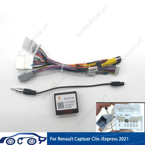 Adaptador de caja Canbus de 16 pines RP5-RN-101 para Renault Captuer Clio /Express 2021 con Cable de arnés de cableado Radio de coche Android