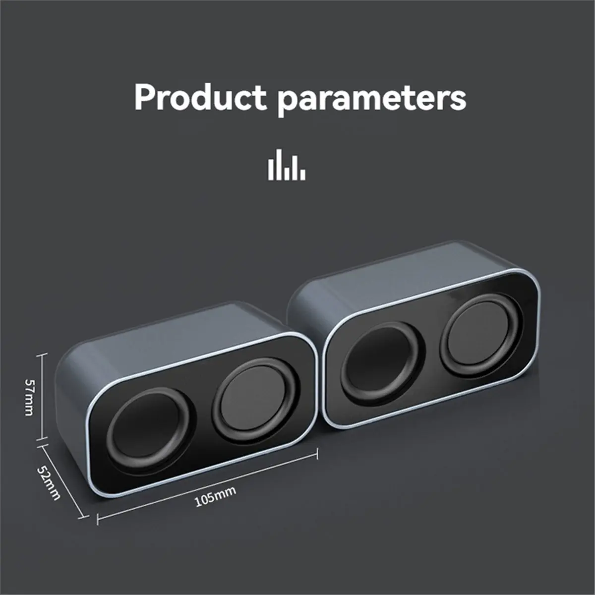 1 Set Computer Speakers for PC, 2x3W USB Powered Small Stereo Speakers with 3.5mm Aux, Volume Control, Plug and Play