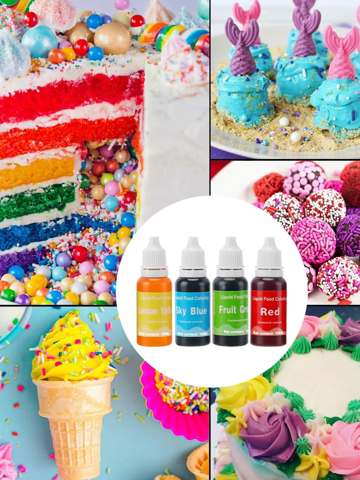 Food Coloring Compound Cake Pastry Cookies Sugar Fondant Cream Baking DIY Craft Pigment for Cake Decoration Tool Frosting Icing