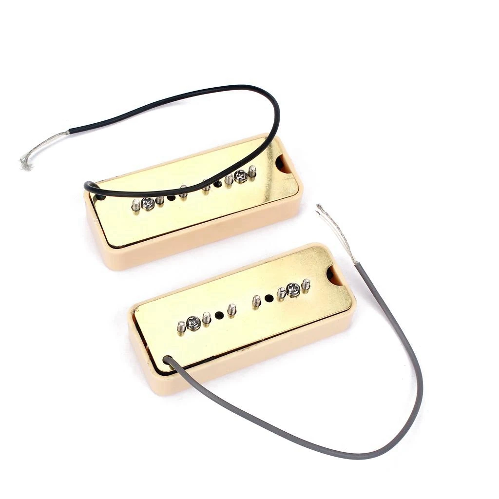 2Pcs Single Coil Soap Bar Pickups for P-90 P90 LP Gb Electric Guitar Parts Accessories 50mm / 52mm Cream