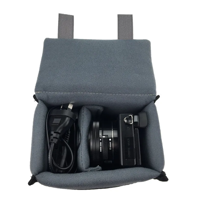 Padded Protective Bag Insert Liner Case for DSLR Camera, Lens and Accessories Black