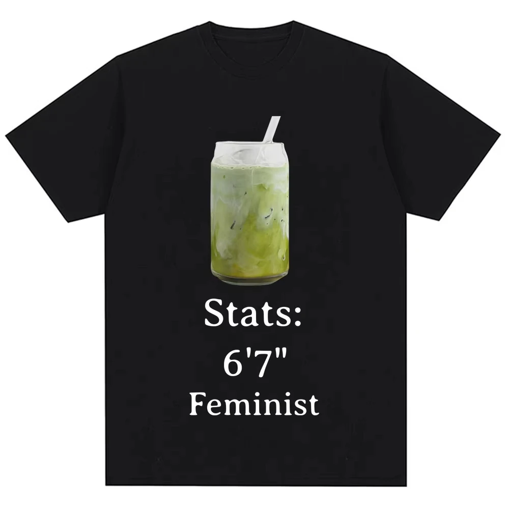 Funny Matcha 67 Meme Graphic T-shirt Statistics 6'7 