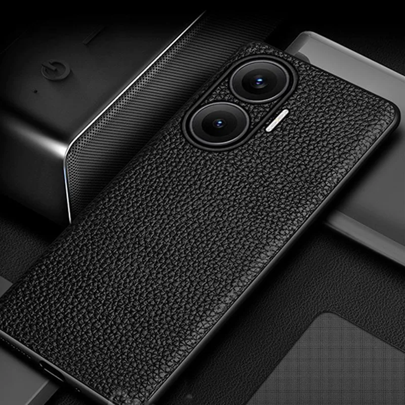 

Для Poco X7 Pro чехол в стиле ретро с текстурой искусственной кожи, полный защитный жесткий чехол для Xiaomi Poco X7 Pro, задняя крышка для телефона PocoX7 Pro