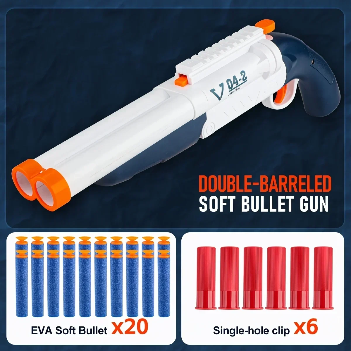 soft-projectile-launcher-manual-dual-nozzle-fast-load-pop-up-cartridge-with-6-cases-20-foam-shells-practice-targetfv
