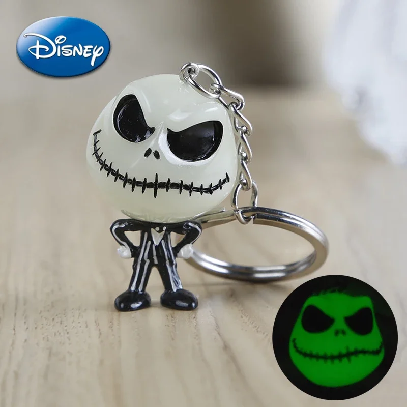 

Disney Jack Noctilucent Key Chain The Nightmare Before Christmas Cartoon Movie Figures Keyring Backpack Pendant Accessories Gift