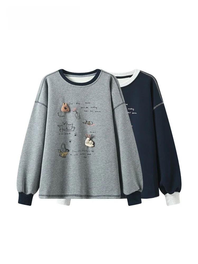 

Cara CLUB plus Size round Ne Long Sve Hoodie Women Spring Faionable Versatile Sli Top Trendy for Plump Sister