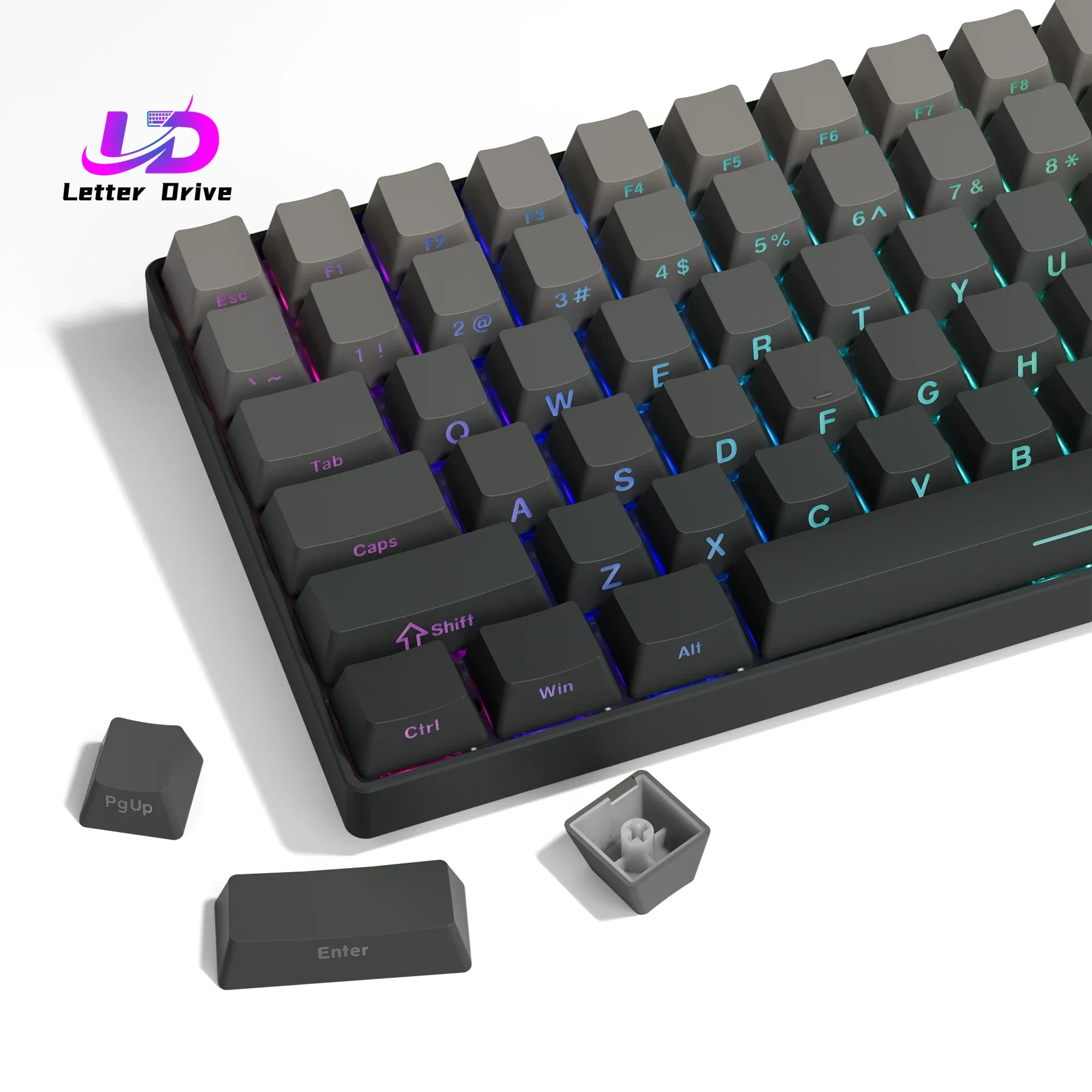 135 Key Polar Day PBT Double Shot Side Print Shine Through Backlit keycaps For MX Mechanical Keyboard 108 96 87 NJ80 84 68 64 61