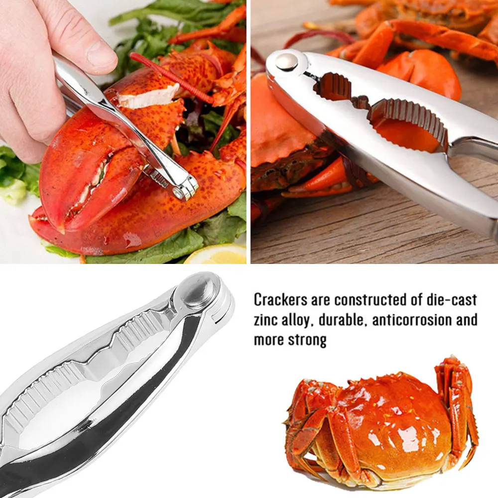 Crab Crackers Picks Spoons Set Seafood Tool Sets Stainless Steel Crab Peel Shrimp Tool Lobster Clamp Pliers Kitchen Accessories