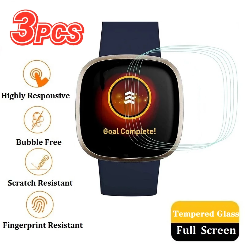 3PCS For Fitbit Versa Smartwatch Full Protection Tempered Glass Films Scratch Resistant Screen Protectors For Fitbit Versa 2