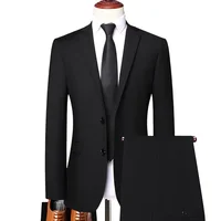 S-8XL (Blazer + Pantalones) Traje de estilo británico ajustado para boda, informal, de negocios, para exteriores, tendencia de caballero, de un solo pecho