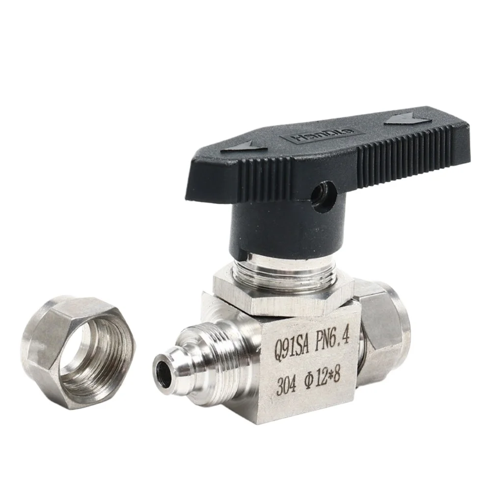 6 8 10 12 14 16 mm Hose Quick Twist Scew Nut Shut Off Ball Valve 304/316 Stainless Steel Pneumatic Air
