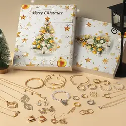 Jewelry Advent Calendar 24 Days christmas Countdown Calendar Trendy Jewelry gift box New Year Xmas Gifts for Girls Navidad Decor