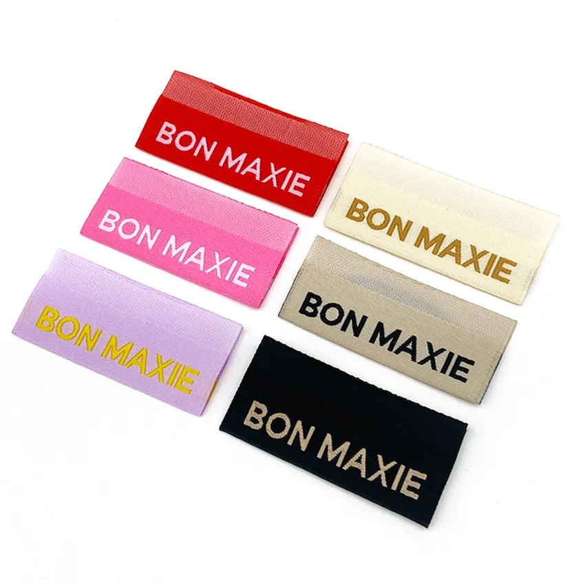 고급 맞춤형 직조 라벨, 의류/목걸이/가방/신발용 다마스크 자수 태그, 폴리에스터 소재 - 개인 로고 자수 브랜드 태그 포함