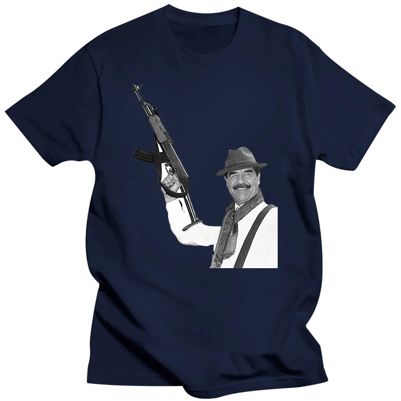 Saddam Hussein Ak-47 - Tshirt 41 Shirt Iraq Army Armed Forces Harajuku Hip Hop Tee Shirt