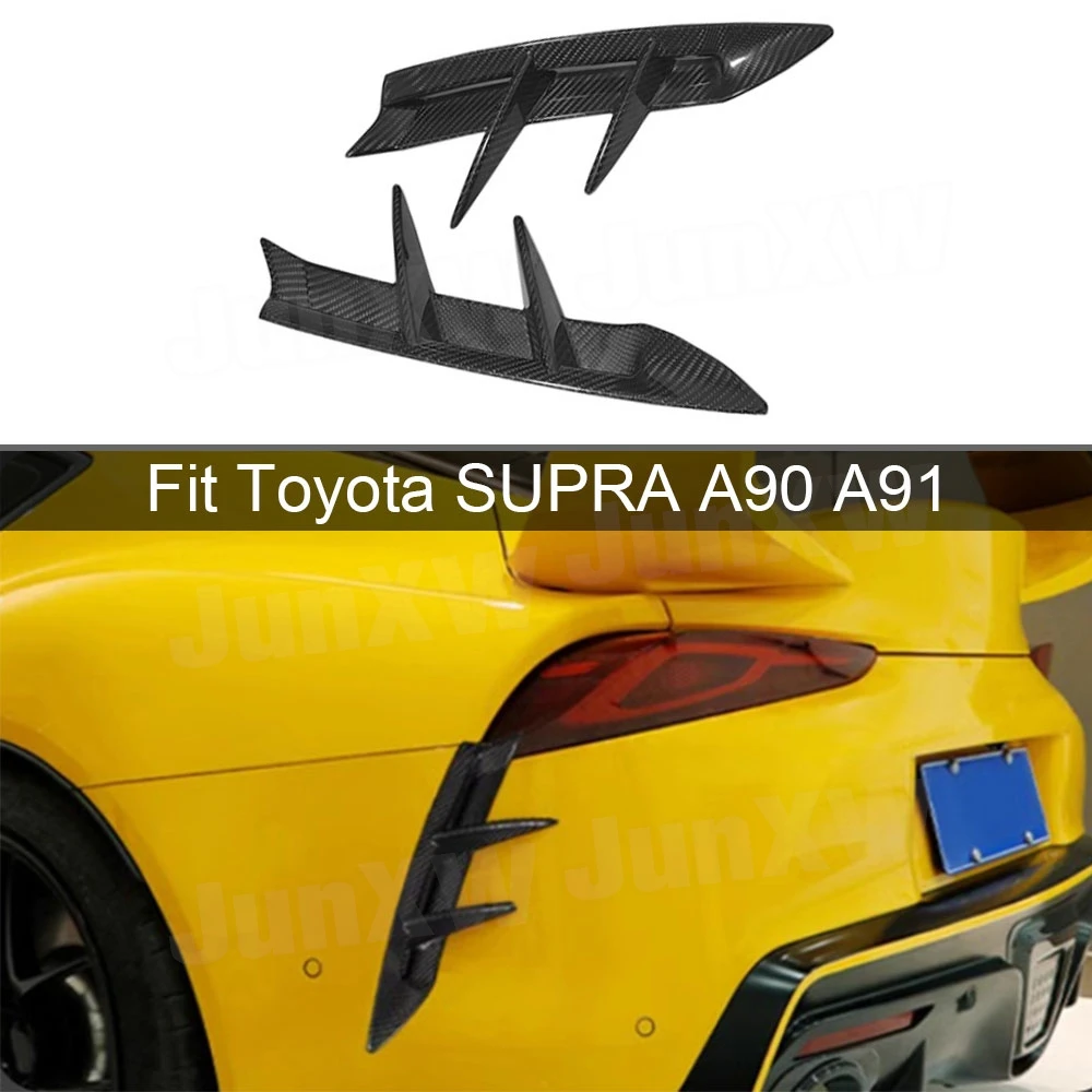 

Real Carbon Fiber Rear Bumper Fins Vent Trims Decoration for Toyota SUPRA A90 A91 2019-2024 FRP Rear Bumper Spoiler Canards