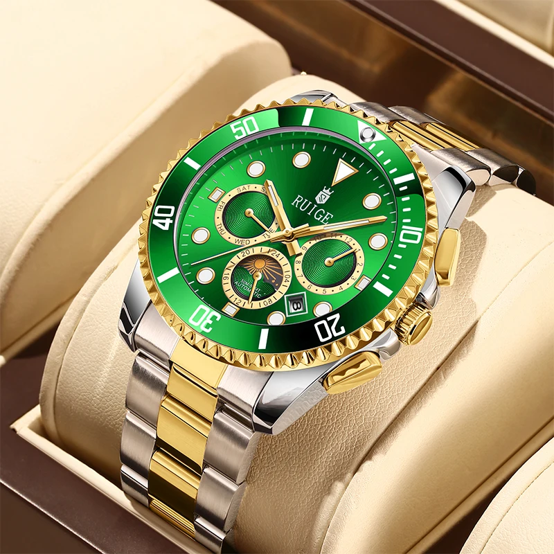 

men watches high qualityWater Ghost Series Watch Men's Mechanical Watch Hollow Business Calendar Multi functional Famous Brand M