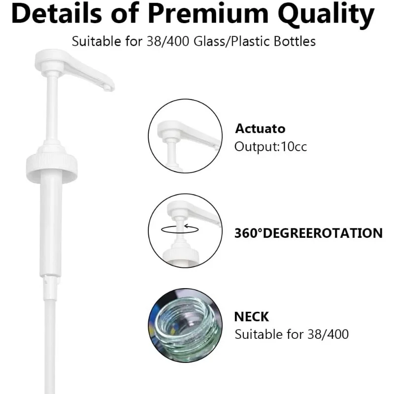 5 Pcs Plastic Dispensing Pumps White Pump Bottle Dispenser Gallon Pump Dispenser Leak Proof Dispensing Pumps Syrup Pumps Pump