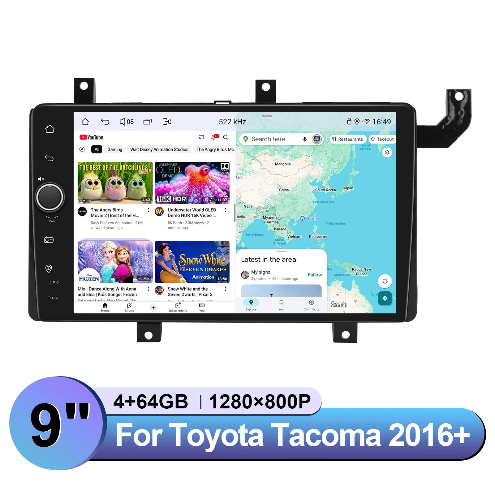 

Joying 9 "сенсорный экран 1280*800 автомобильное радио стерео головное устройство GPS навигация с Carplay Android авто для Toyota Tacoma 2016 +