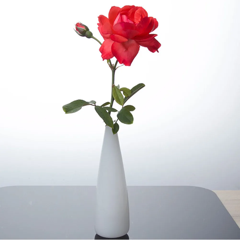 1Pcs High Borosilicate Glass Vase Modern Sexy Curved Design Refined Home Hotel Decor Flower Water Plant Vase White Jade