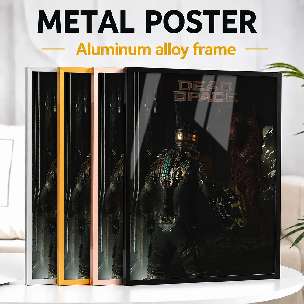 Dead Space Isaac Clarke Vs Necromorph Framed Aluminum Metal Poster Customized Hero Tribute Wall Art Ideal For Players In Studio