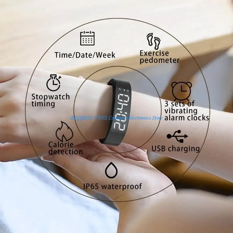 

Quivering Alarm Wristband Round Color Screen Fitness Observer Music Player Weather Warning Step Meter