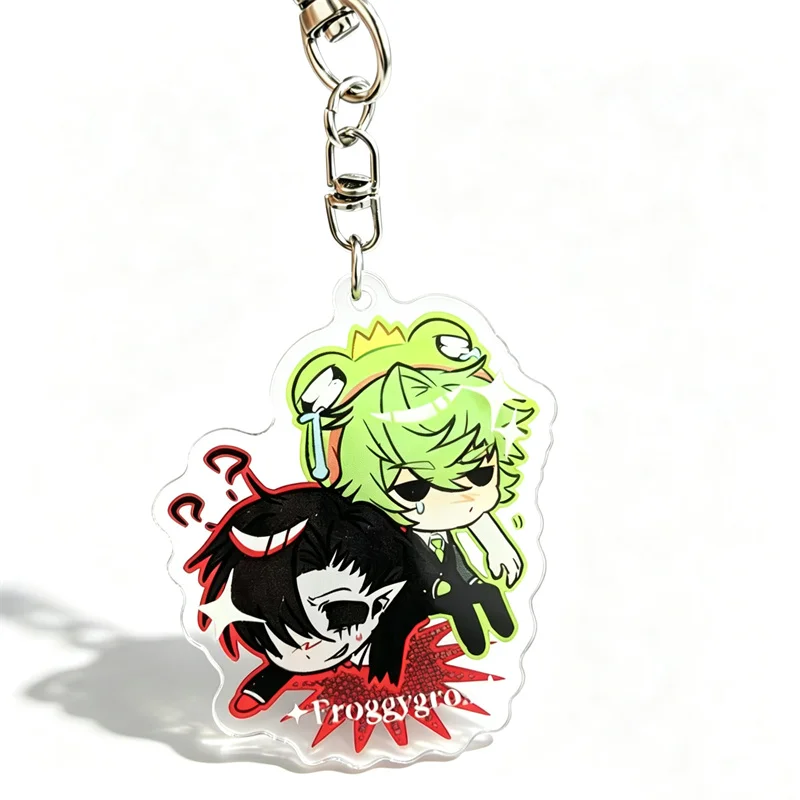 Game FroggyDude Grox Cosplay Keychain Acrylic Figure Keyring Bag Pendant Key Chain Backpack Accessories Ornaments Jewelry Prop