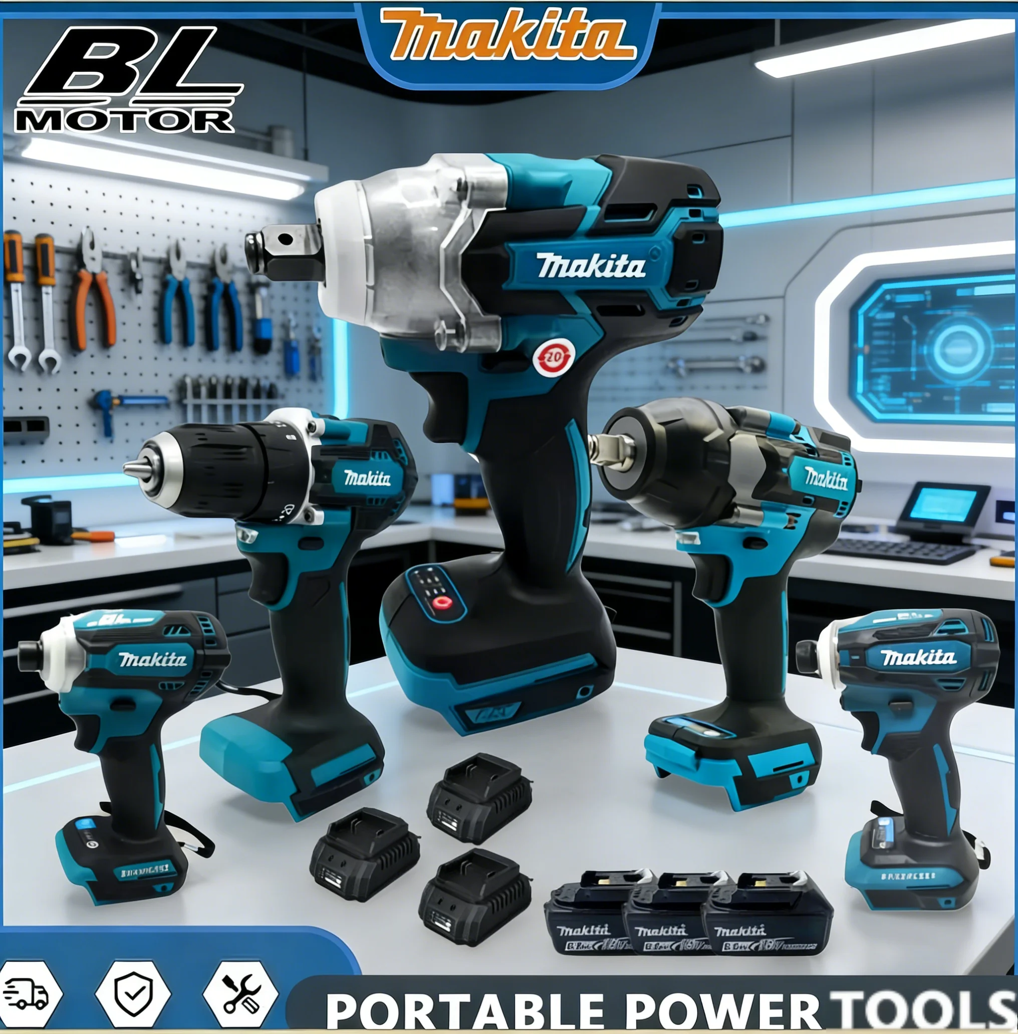 

Makita brushless grinder grease gun, air compressor combination silicone gun cutting for Makita battery power tool kit