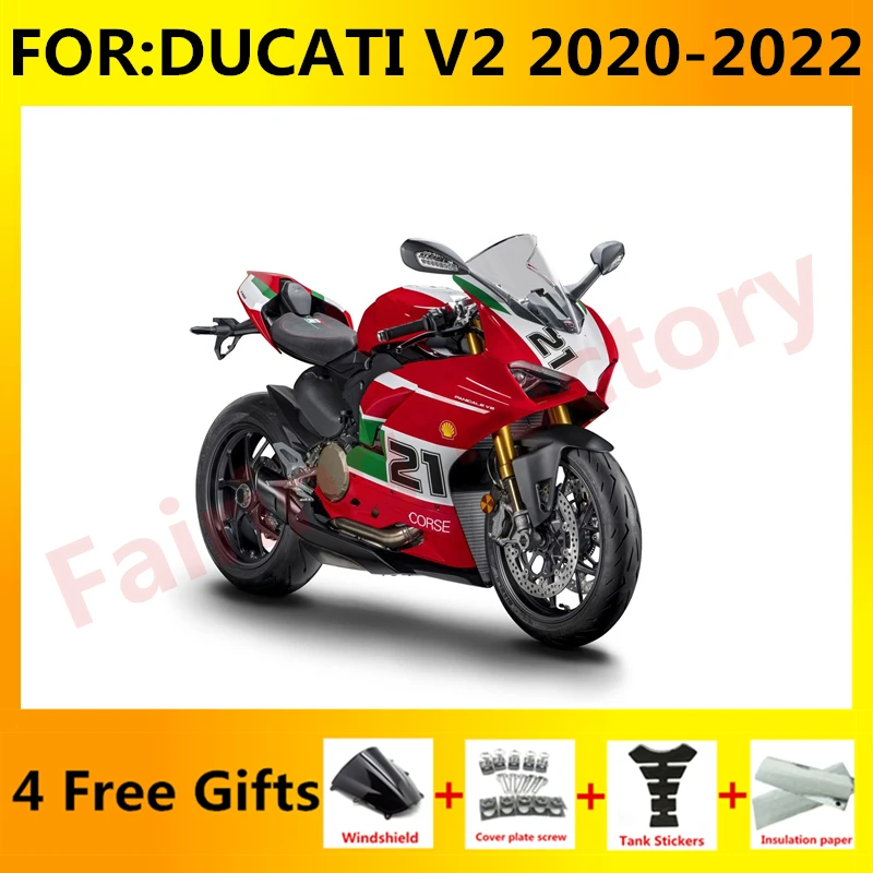 

New ABS Motorcycle Injection mold Fairings Kit Fit For Panigale V2 v2s v2r 2020 2021 2022 Bodywork full fairing set white red