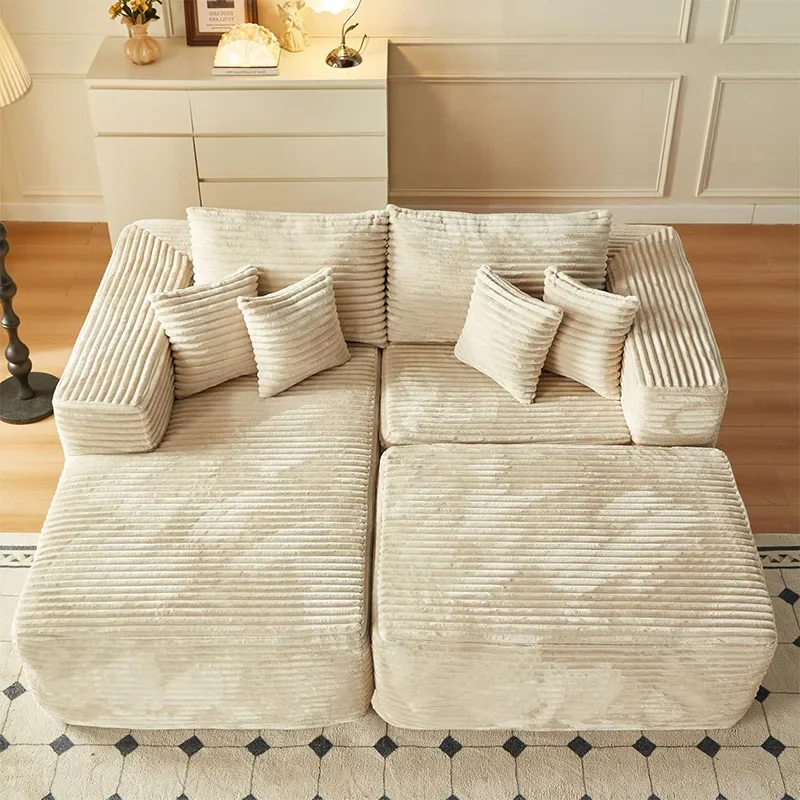 Compression sofa oversized recliner boneless sofa, bed corduroy leisure chair double sofa