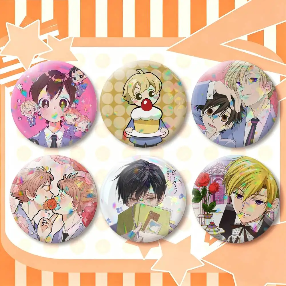 o-Ouran High School Host Club Cartoon   25 32 44 58 75mm Badges Personalized Round Brooches Pins Accessory Gift