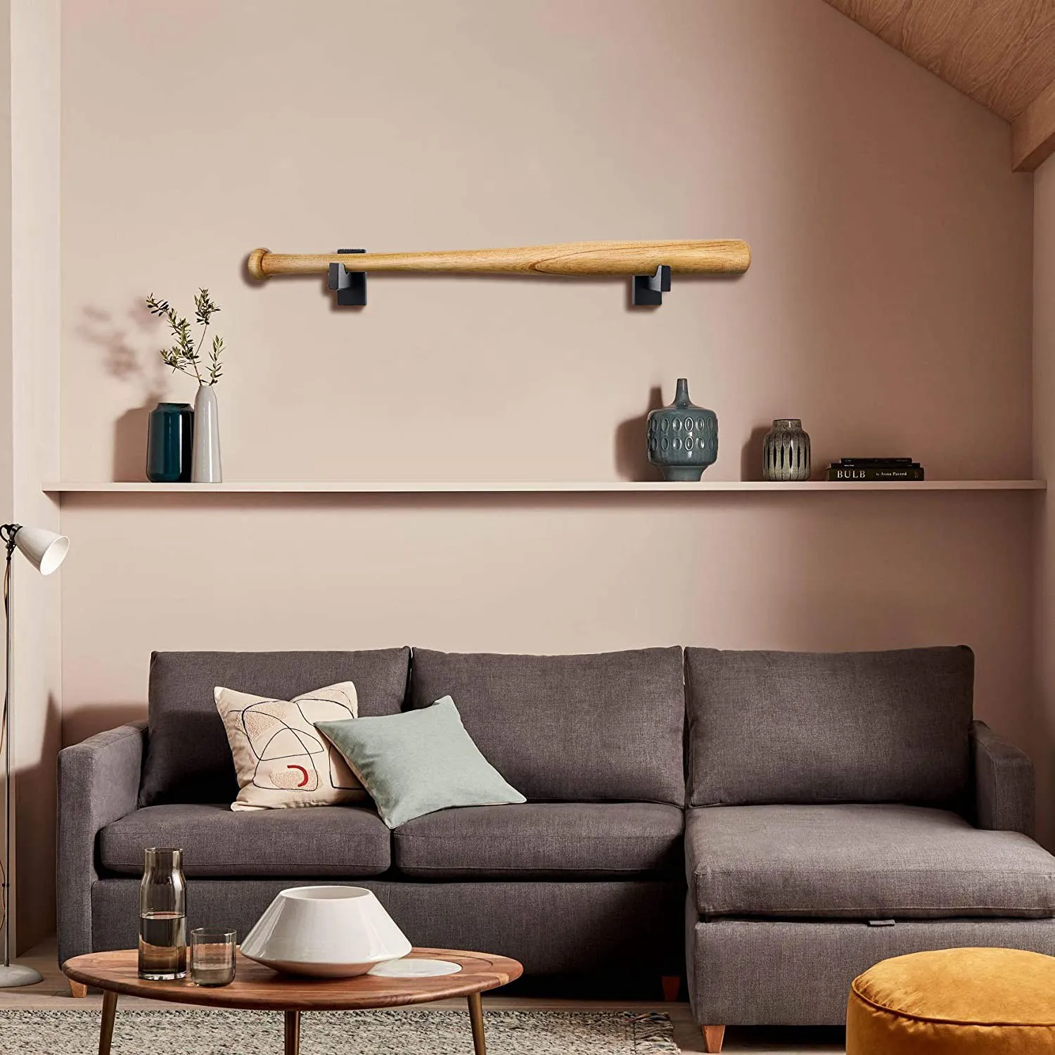 

Настенный держатель для бейсбольных бит, настенные крепления для бит с войлочной подкладкой и винтами, настенный держатель для бит.