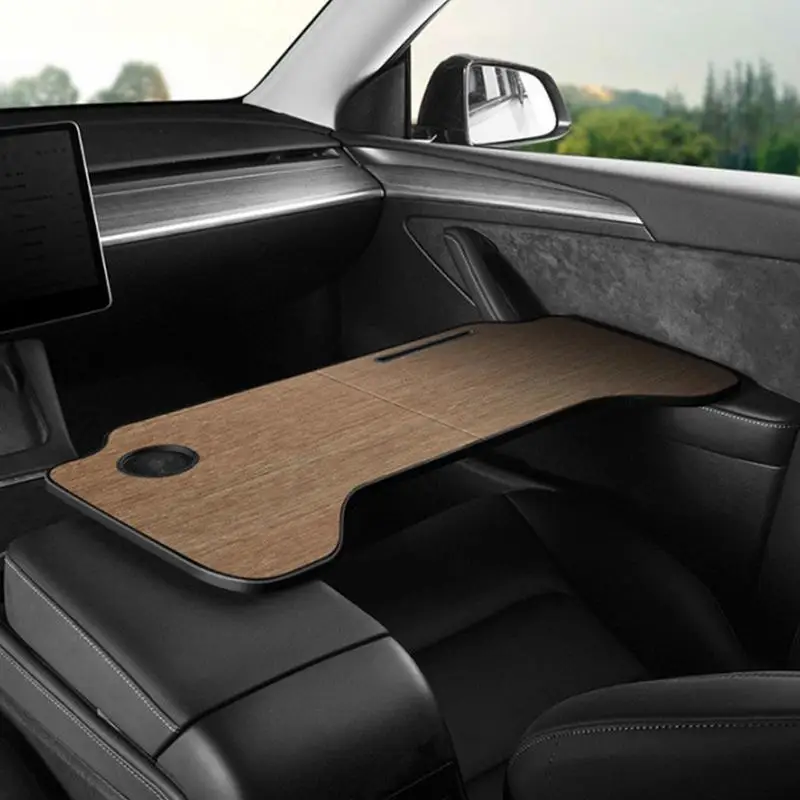 For Tesla Car Laptop Tray Foldable Folding Car Work Lunch Table Tray Non-Slip Desk Sedan And SUV Steering Wheel Food Table