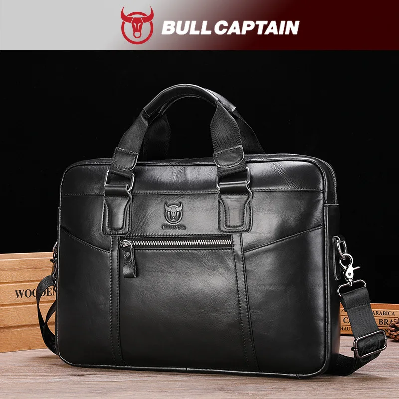 Men's stitching multi-zipper BRIEFCASE real leather business large capacity file cofskin hand carry shoulder computer bag