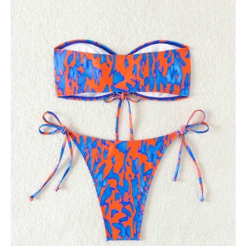 Nowy nadruk Seksowne bikini Stroje kąpielowe Stroje kąpielowe damskie Push Up Stroje kąpielowe damskie Stroje kąpielowe Brazylijskie bikini Zestaw kąpiących się w basenie